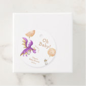 Whimsical Balloon Fairy Dragon Bottle Baby shower Bedankjes Labels (In situ)