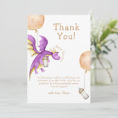 Whimsical Balloon Fairy Dragon Bottle Baby shower Bedankkaart (Staand voorkant)