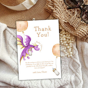 Whimsical Balloon Fairy Dragon Bottle Baby shower Bedankkaart