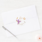 Whimsical Balloon Fairy Dragon Bottle Baby shower Ronde Sticker (Envelop)
