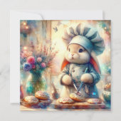 Whimsical Banketbakker Paas Bunny Feestdagenkaart (Voorkant)