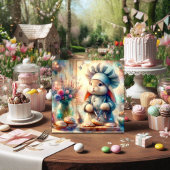 Whimsical Banketbakker Paas Bunny Feestdagenkaart