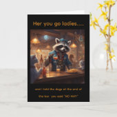 Whimsical bar verjaardagskaart voor stamgasten kaart (Gele Bloem)