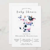 Whimsical Barn Calf Koe Baby shower Kaart (Voorkant / Achterkant)