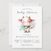 Whimsical Barn Koe Baby shower Kaart (Voorkant)