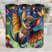 Whimsical Bat met Bloem Kroon Thermosbeker