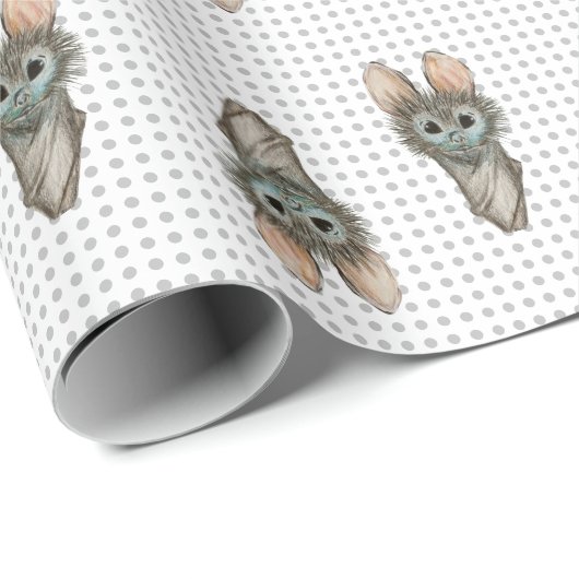 Whimsical Bat Wrapping Paper Cadeaupapier (Rol Hoek)