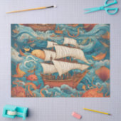 Whimsical Battleship AI-Generated Design Tissuepapier (Craft)