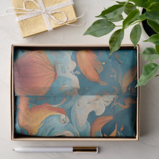 Whimsical Battleship AI-Generated Design Tissuepapier (Geschenk)