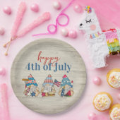 Whimsical BBQ Farmhouse 4th of Juli Papieren Bordje (Feest)