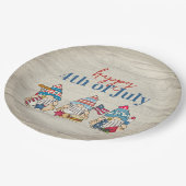 Whimsical BBQ Farmhouse 4th of Juli Papieren Bordje (Gekanteld)