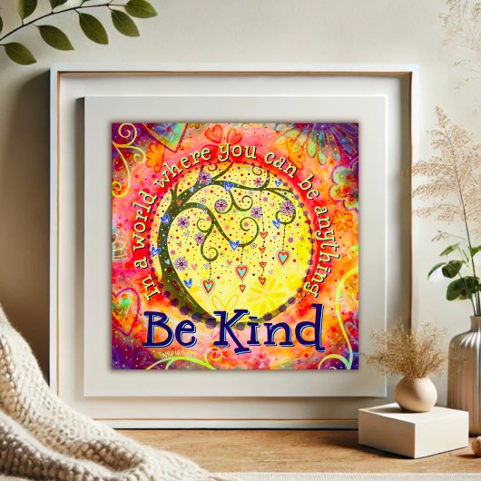 Whimsical "Be Kind" Inspirerend Vriendelijkheid Sc Poster