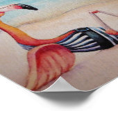 Whimsical Beach Babe Flamingo 1 Waterverf 8x10 Poster (Hoek)