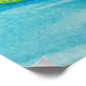 Whimsical Beach Babe Flamingo 3 Waterverf 18x24 Poster (Hoek)