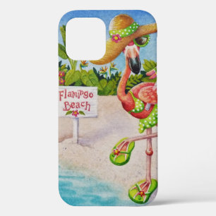 Whimsical Beach Babe Flamingo No. 2 Waterverf Art Case-Mate iPhone Case