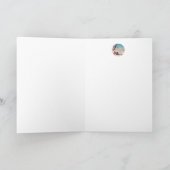 Whimsical Beach Babe Roze Flamingo Nr. 1 Kunst Kaart (Binnen)