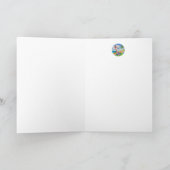 Whimsical Beach Babe Roze Flamingo Nr. 3 Kunst Kaart (Binnen)