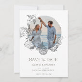 Whimsical Beach Destination Wedding Save the Date (Voorkant)
