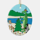 Whimsical Beach Kerstversiering Keramisch Ornament (Rechts)