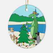 Whimsical Beach Kerstversiering Keramisch Ornament (Links)
