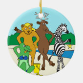 Whimsical Beach Kerstversiering Keramisch Ornament (Achterkant)