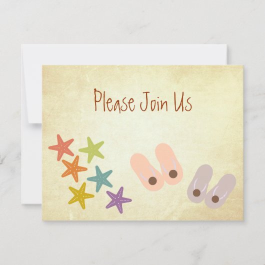 Whimsical Beach Party Kaart (Voorkant)