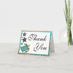 Whimsical Beach Weddenschap Hartelijk dank Bedankkaart