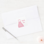 Whimsical Beaker Dank u Stickers, Roze Vierkante Sticker (Envelop)