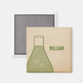 Whimsical Beaker Magnet, Green Magneet (Voorkant / Achterkant)