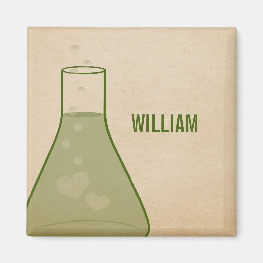 Whimsical Beaker Magnet, Green Magneet (Voorkant)