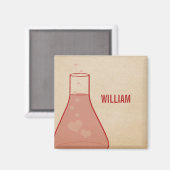 Whimsical Beaker Magnet, Red Magneet (Voorkant / Achterkant)