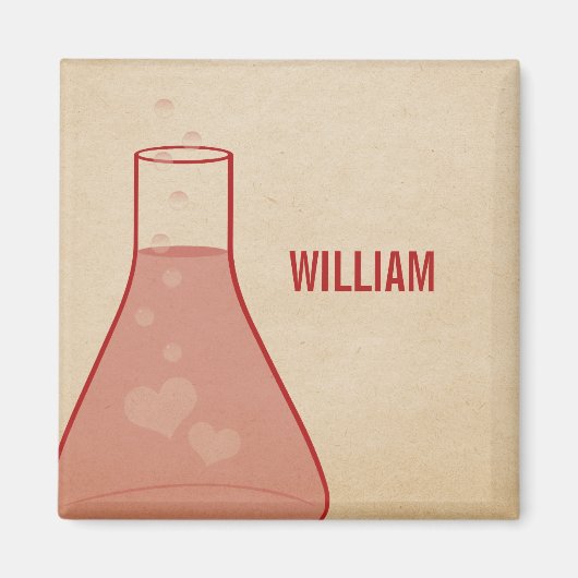 Whimsical Beaker Magnet, Red Magneet (Voorkant)