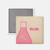 Whimsical Beaker Magnet, Roze Magneet (Voorkant / Achterkant)