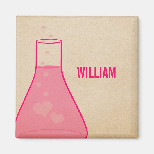 Whimsical Beaker Magnet, Roze Magneet (Voorkant)