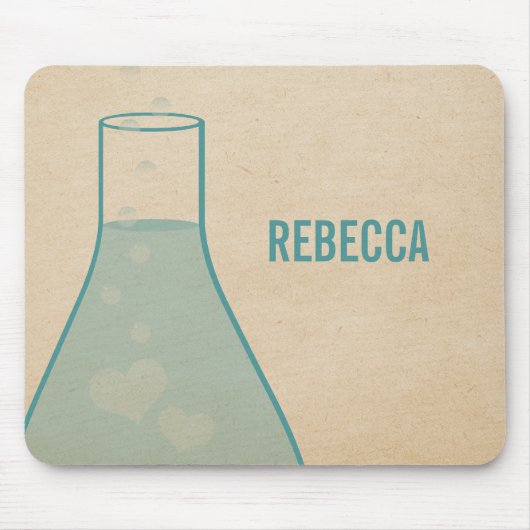 Whimsical Beaker Mousepad, Blauwgroen Muismat (Voorkant)