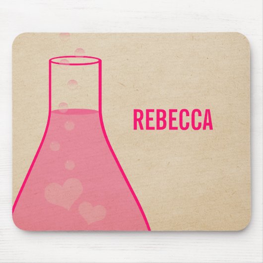 Whimsical Beaker Mousepad, Roze Muismat (Voorkant)