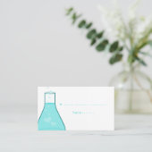 Whimsical Beaker Place Cards, Aqua Plaatskaartje (Staand voorkant)