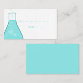 Whimsical Beaker Place Cards, Aqua Plaatskaartje (Voorkant / Achterkant)
