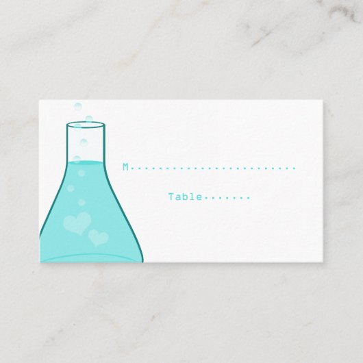 Whimsical Beaker Place Cards, Aqua Plaatskaartje (Voorkant)