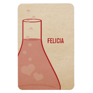 Whimsical Beaker Premium Magnet, Red Magneet