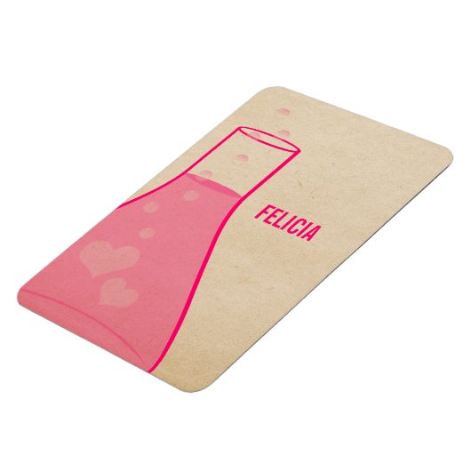 Whimsical Beaker Premium Magnet, Roze Magneet (Linkerzijde)