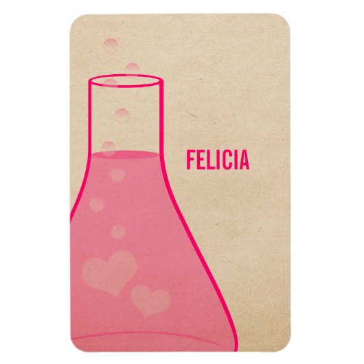 Whimsical Beaker Premium Magnet, Roze Magneet (Verticaal)