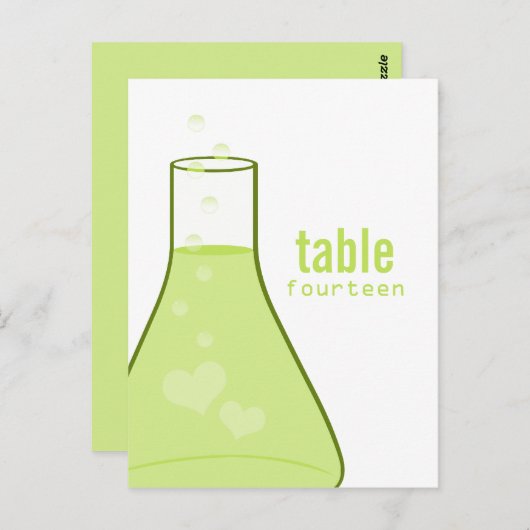 Whimsical Beaker Table Briefkaart, Green Briefkaart (Voorkant / Achterkant)