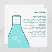 Whimsical Beaker Wedding Invite, Aqua Kaart (Voorkant / Achterkant)