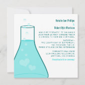 Whimsical Beaker Wedding Invite, Aqua Kaart (Voorkant)