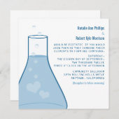 Whimsical Beaker Wedding Invite, Blue Kaart (Voorkant / Achterkant)