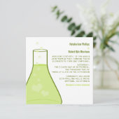Whimsical Beaker Wedding Invite, Green Kaart (Staand voorkant)