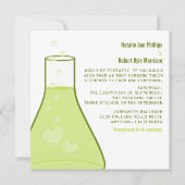 Whimsical Beaker Wedding Invite, Green Kaart (Voorkant)