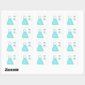 Whimsical Beaker Wedding Stickers, Aqua Vierkante Sticker (Vel)