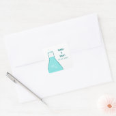 Whimsical Beaker Wedding Stickers, Aqua Vierkante Sticker (Envelop)